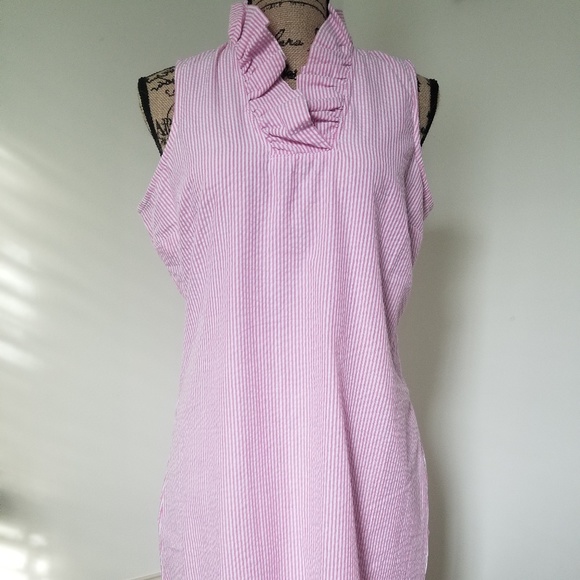 Mud Pie Dresses & Skirts - Mudpie Pink Seersucker shirt dress.